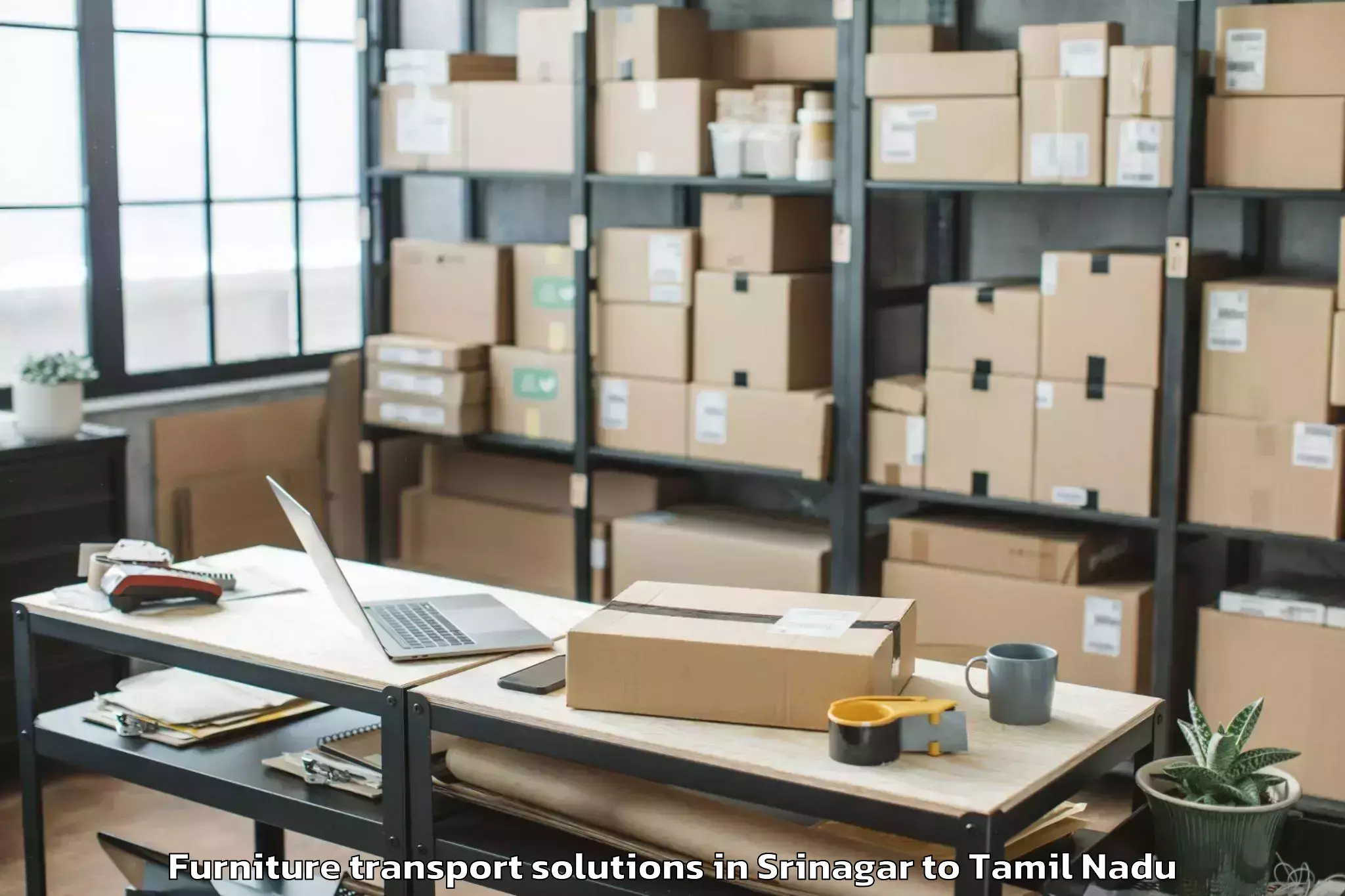 Get Srinagar to Kadayanallur Furniture Transport Solutions